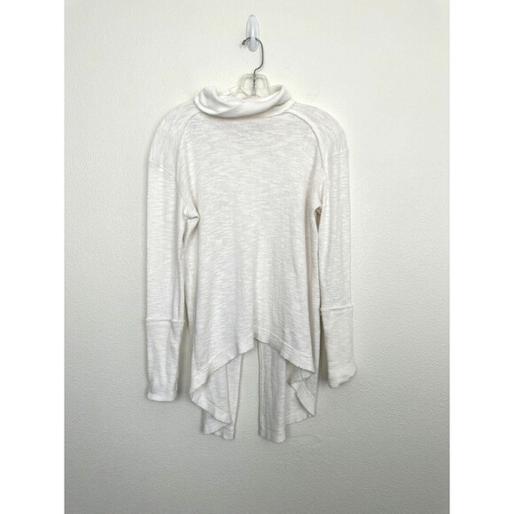Free People We The Free Split Back Cowl Turtleneck Top White Size Small Bohemian - Picture 1 of 9